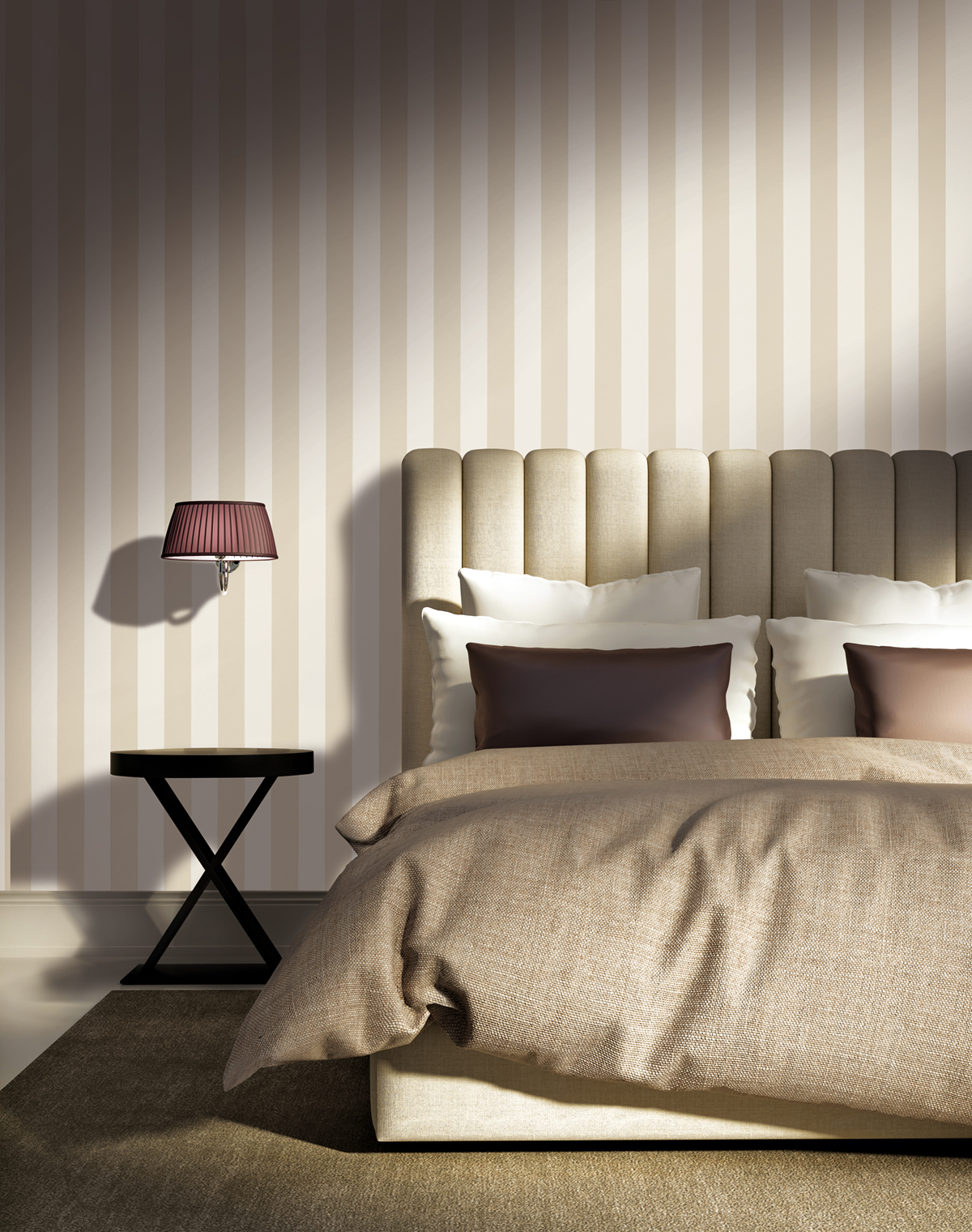 Tissu mural Rayure Satiné grège - Textil'In de Montecolino | Réf. MC-TIN230001