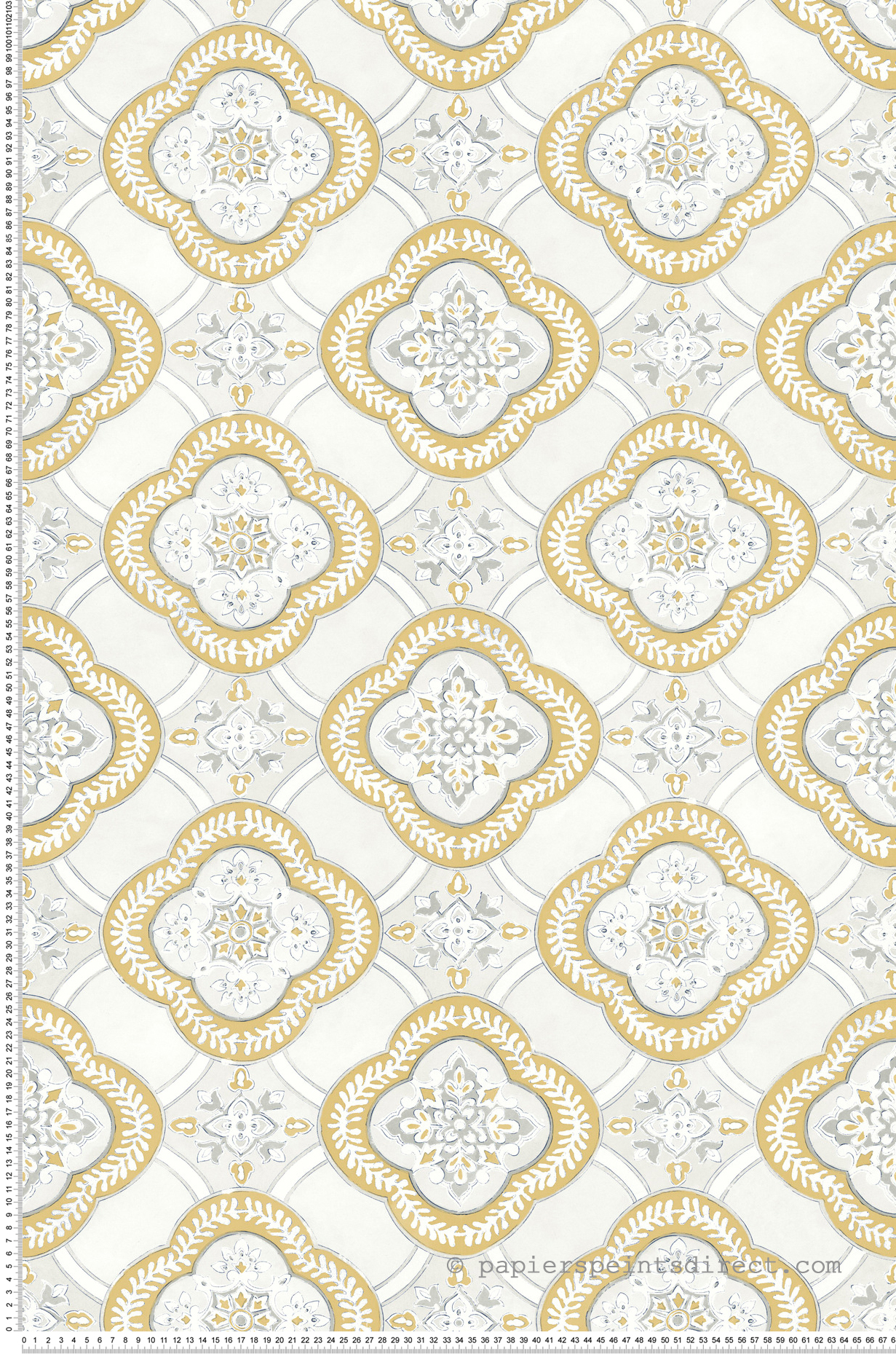 Papier peint Mosaïque jaune gris - Greenhouse de York (Initiales) | Réf. INI-GO8215