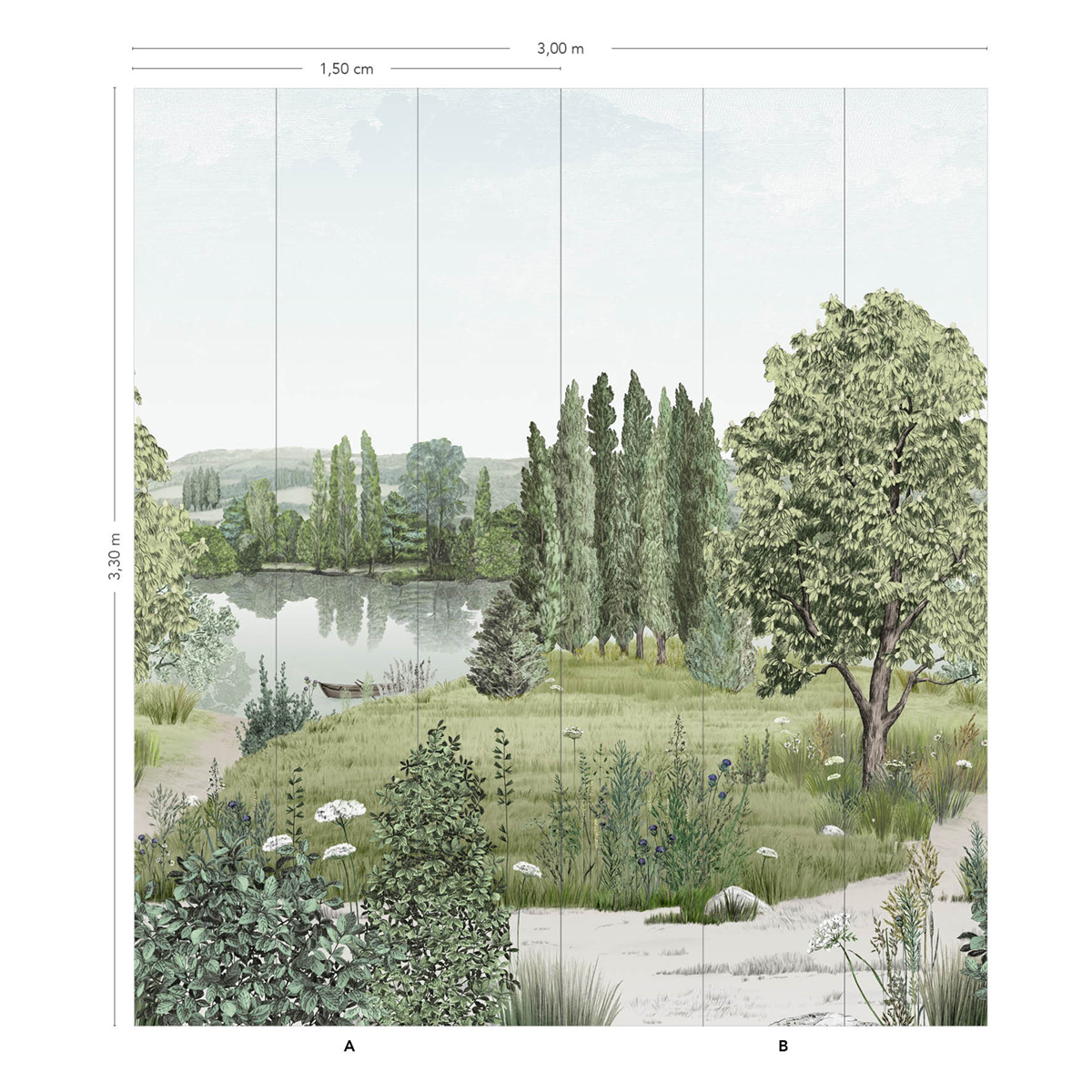 Papier peint panoramique Campagne Naturel A+B 1/2/3/4/5/6 - Isidore Leroy