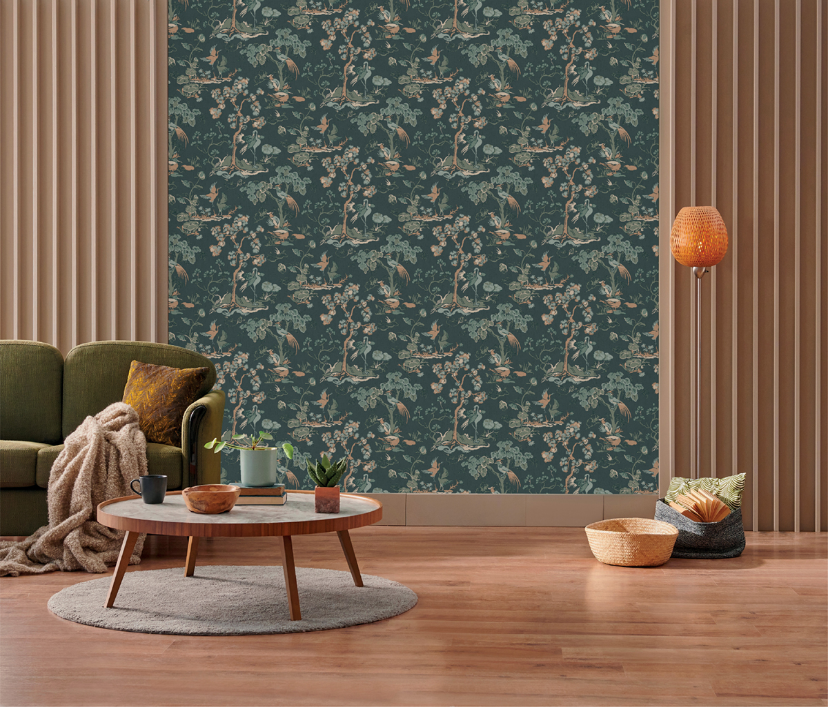 Papier peint Jardin Japonais Shakkei bleu - Les Essentiels de Lutèce | Réf. LTC-51213801