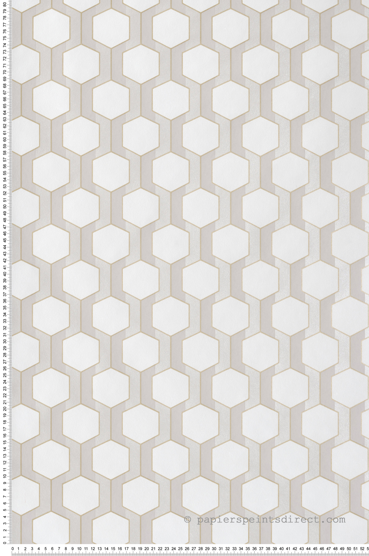 Papier peint Art Déco Hamilton grège nacré - Derby de Casadéco | Réf. DERB89309016