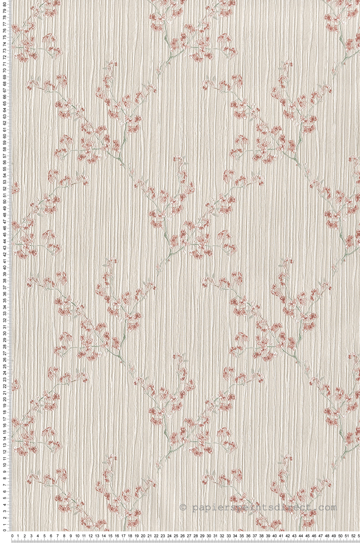 Papier peint Arbre Japonais crème, rose et doré - Grand Classic de Montecolino | Réf. MC-Z66833