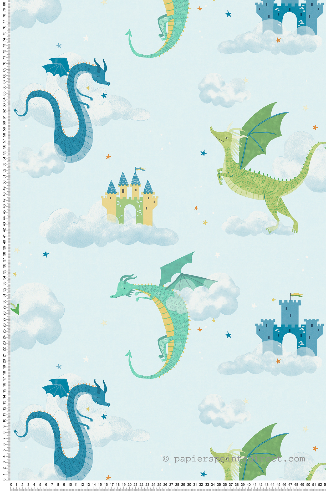 Papier peint Dragon Magie Enfant bleu - Imagine de Lutèce | Réf. LTC-DL27550