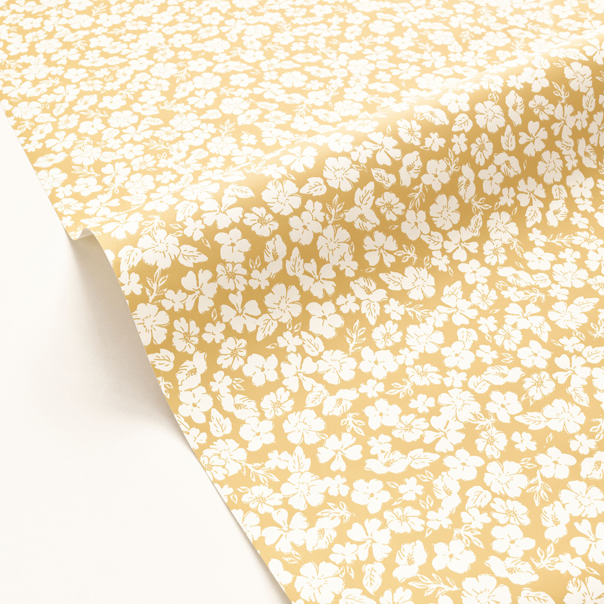 Papier peint Fleur Liberty Funny jaune blanc - Happy Therapy de Casélio | Réf. HTH104100205