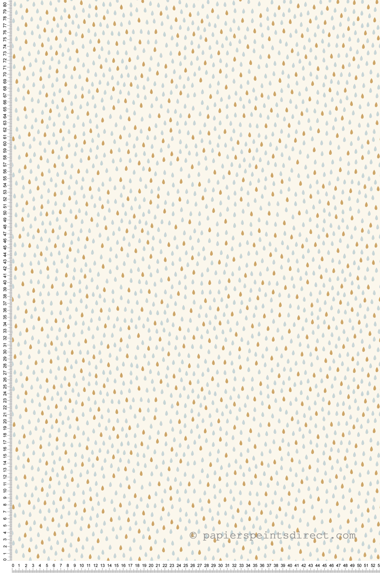 Papier peint Goutte Ondée bleu et doré - Bohème de Casélio | Réf. BOM103160689