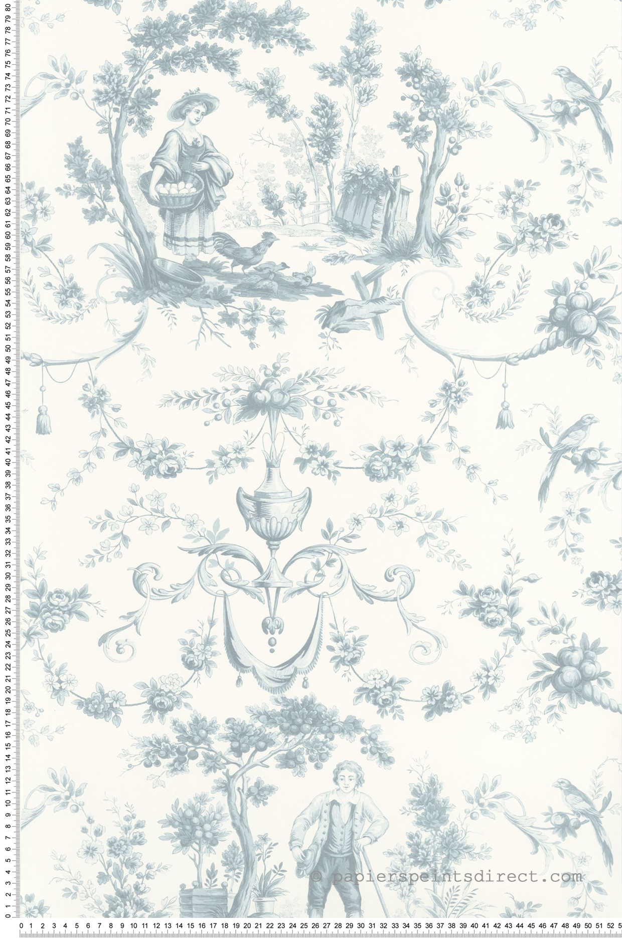 Papier peint Nature L'Orangerie bleu - Les Belles Toiles De Jouy de Casadéco AMBV | Réf. LBTJ87976322