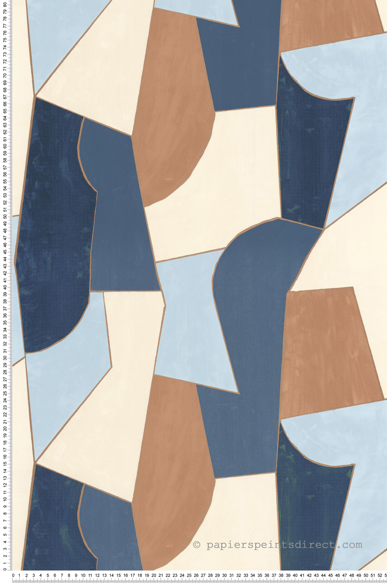 Papier peint Graphique Etoffe bleu camel doré - XXL de Casélio | Réf. XXL104516022