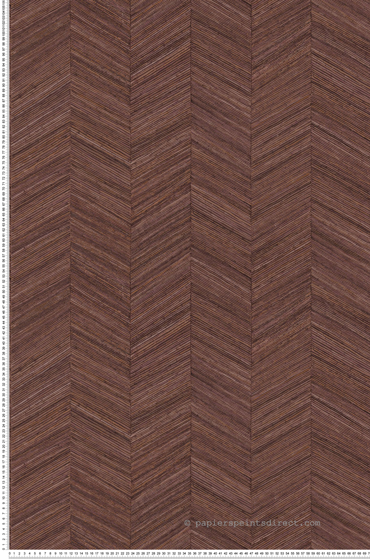 Papier peint Chevron Bois Ocotea cèdre rouge - Nature sur Mesure de Casamance | Réf. CAS-B75372854