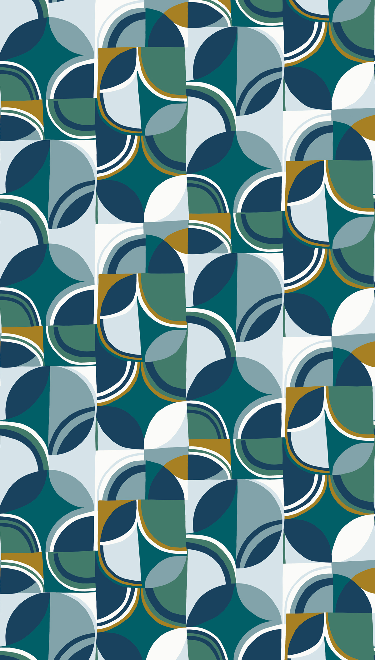 Papier peint Panoramique Rétro Colour Vintage bleu - Les Aventures de Lutèce | Réf. LTC-27240601