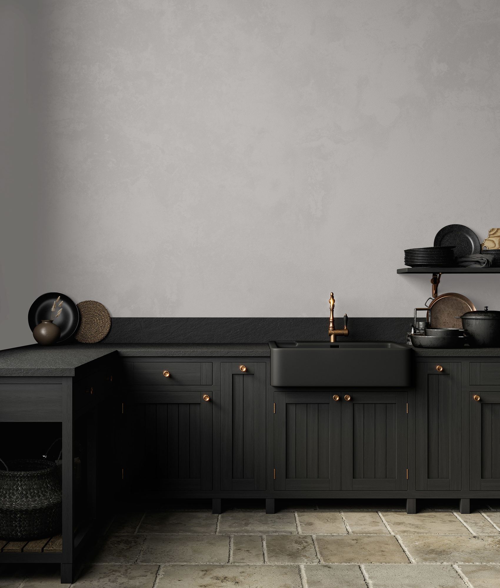 Photo numéro 2 d'une pièce avec un mur peint avec la peinture  Puro gris creamy grey  - c1010