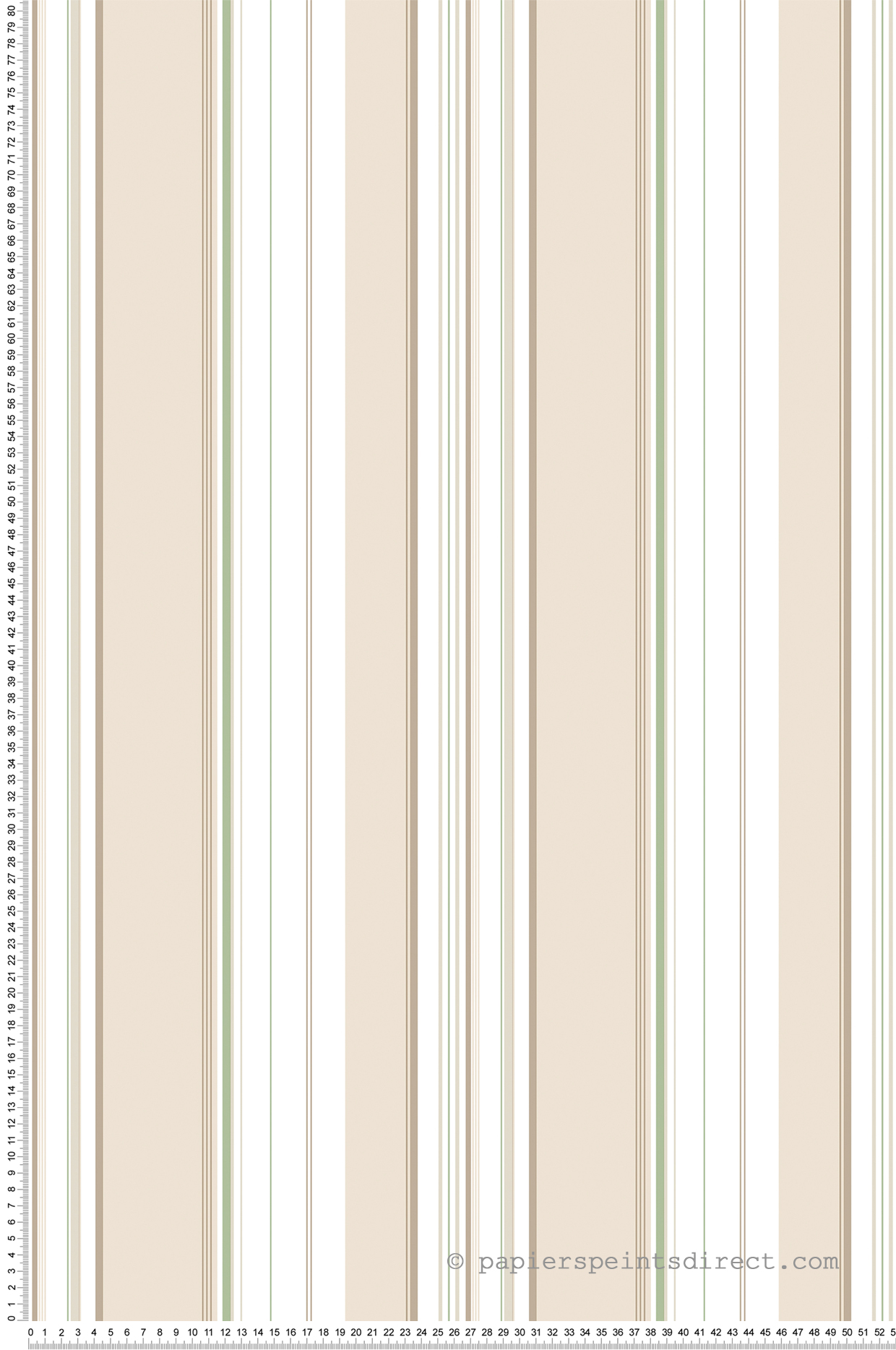 Papier peint Multi Rayures beige vert - Cuisine Fraicheur 6 de Lutèce | Réf. LTC-G45447