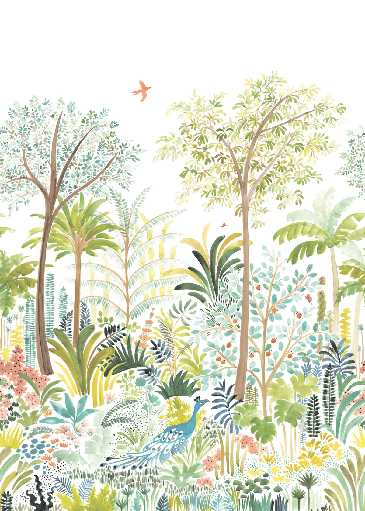 Papier peint panoramique Funky Tropic M vert émeraude 200x280 - Wonderwalls de Casadéco | Réf. WDWS89187403