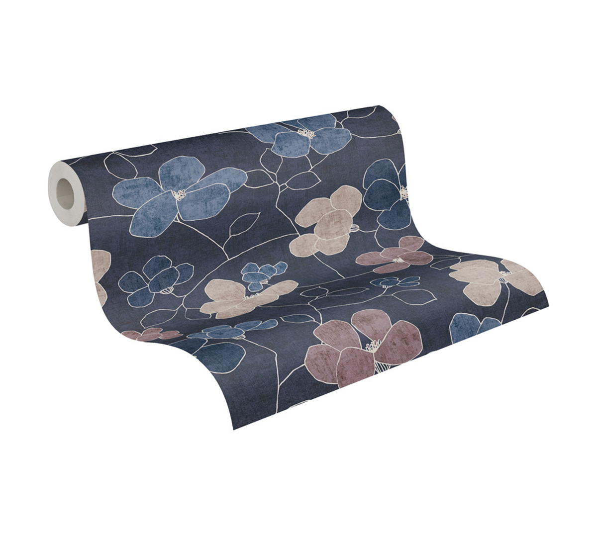 Papier peint Scandinave Fleurs Anémones bleu océan - Nordic Feeling d'A.S. Création ROLL | Réf. AS-791474