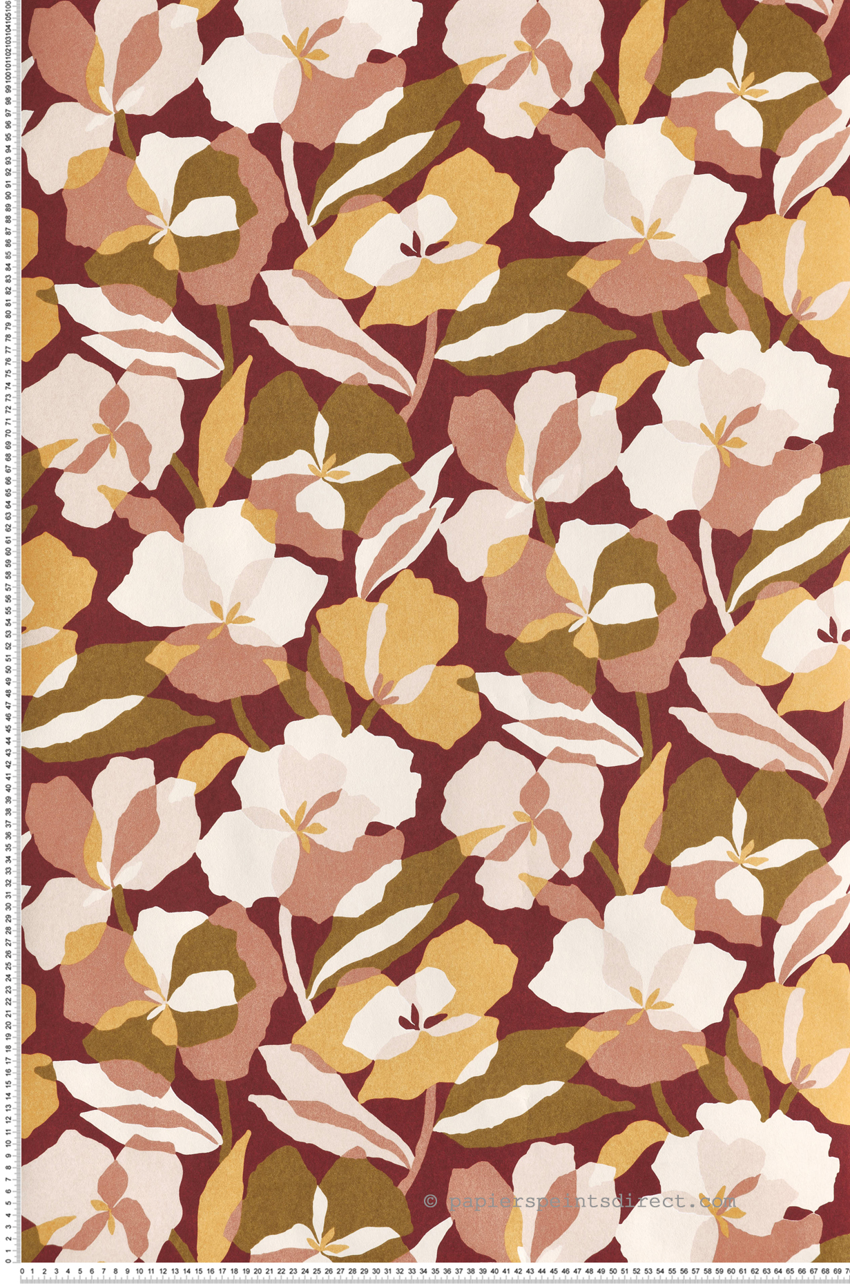 Papier peint Fleur Design Amaryllis bordeaux blush - Jardin Félicia de Casamance | Réf. CAS-76580916