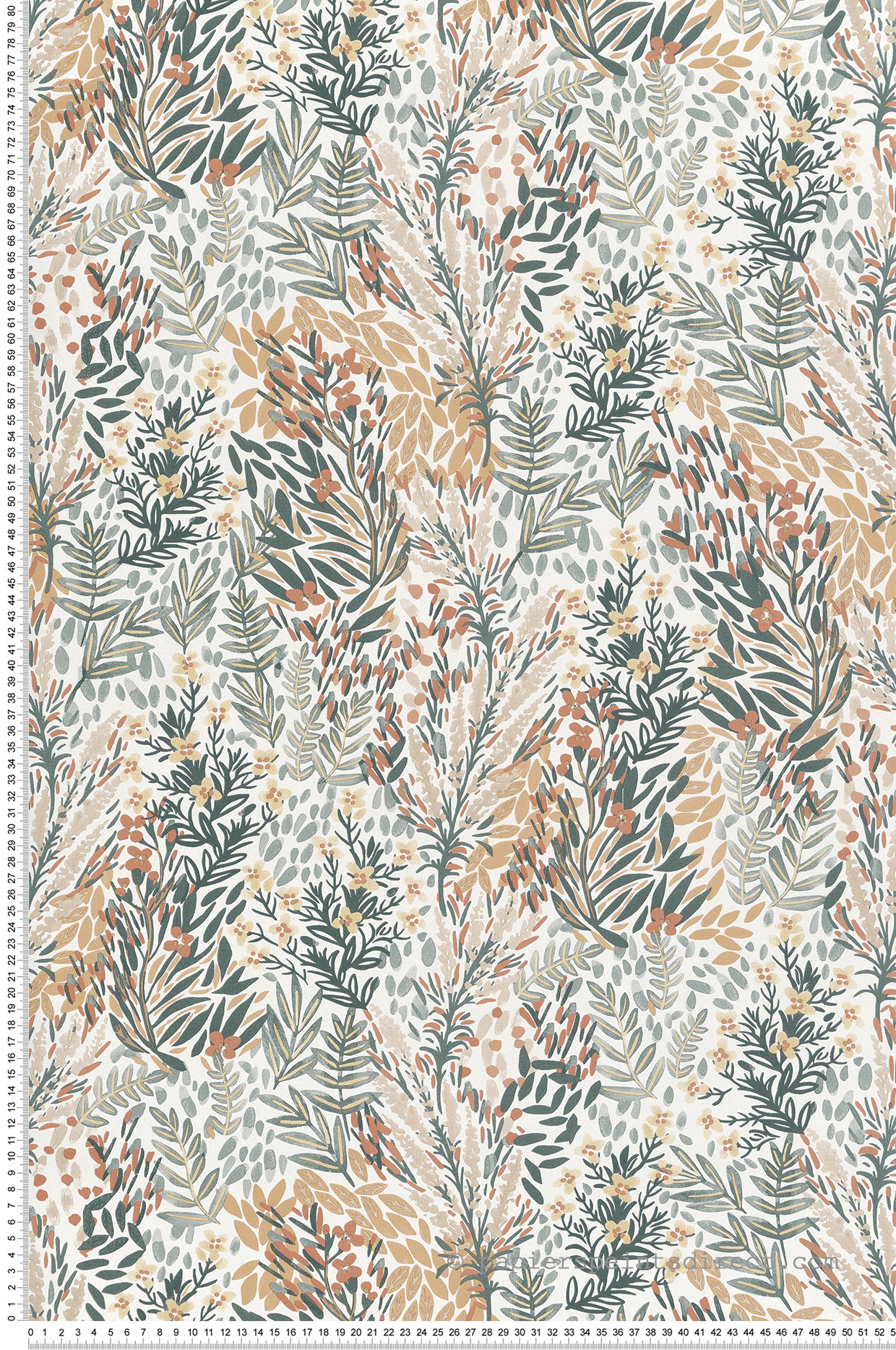 Papier peint Jardin Fleuri vert et orange - Jardin d'Eden de Lutèce | Réf. LTC-51202604