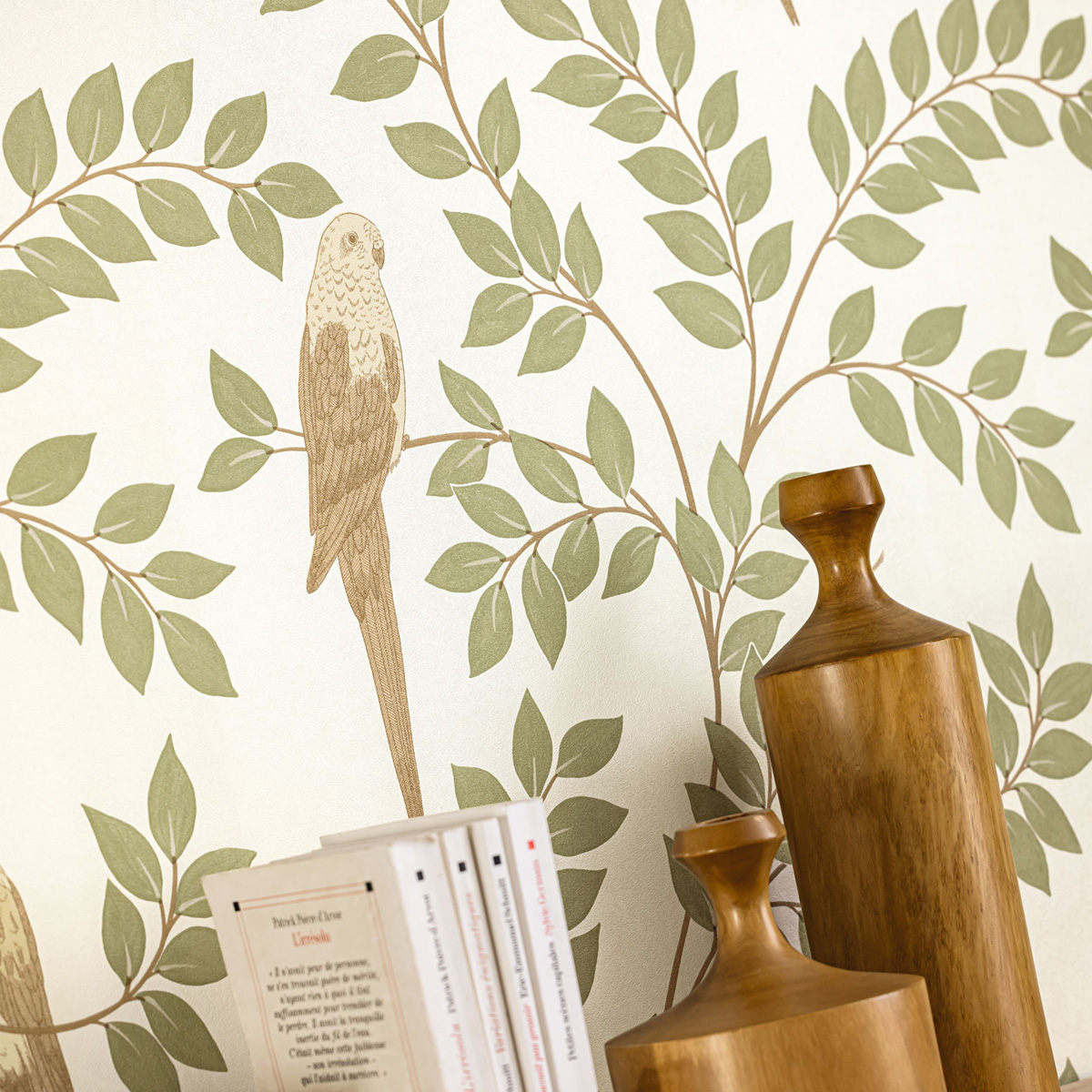 Papier peint Oiseau Jungle Equateur amande brun - Borneo de Casélio AMB1| Réf. BORN106527070