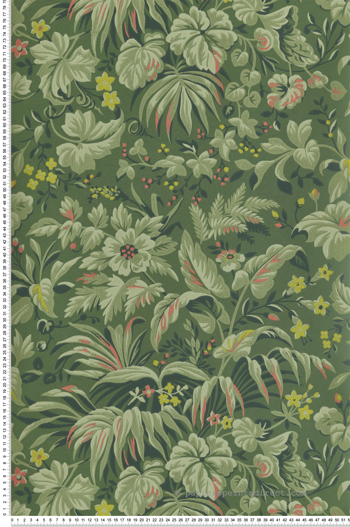 Papier peint Exotique Palmette vert - V&A Decorative Papers III d'Initiales | Réf. INI-2513-184-01