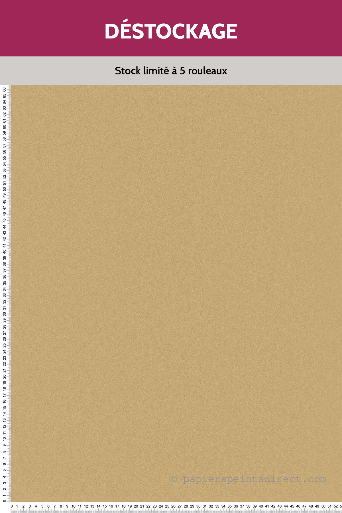 Papier peint Destockage - Uni velvet jaune - Milano