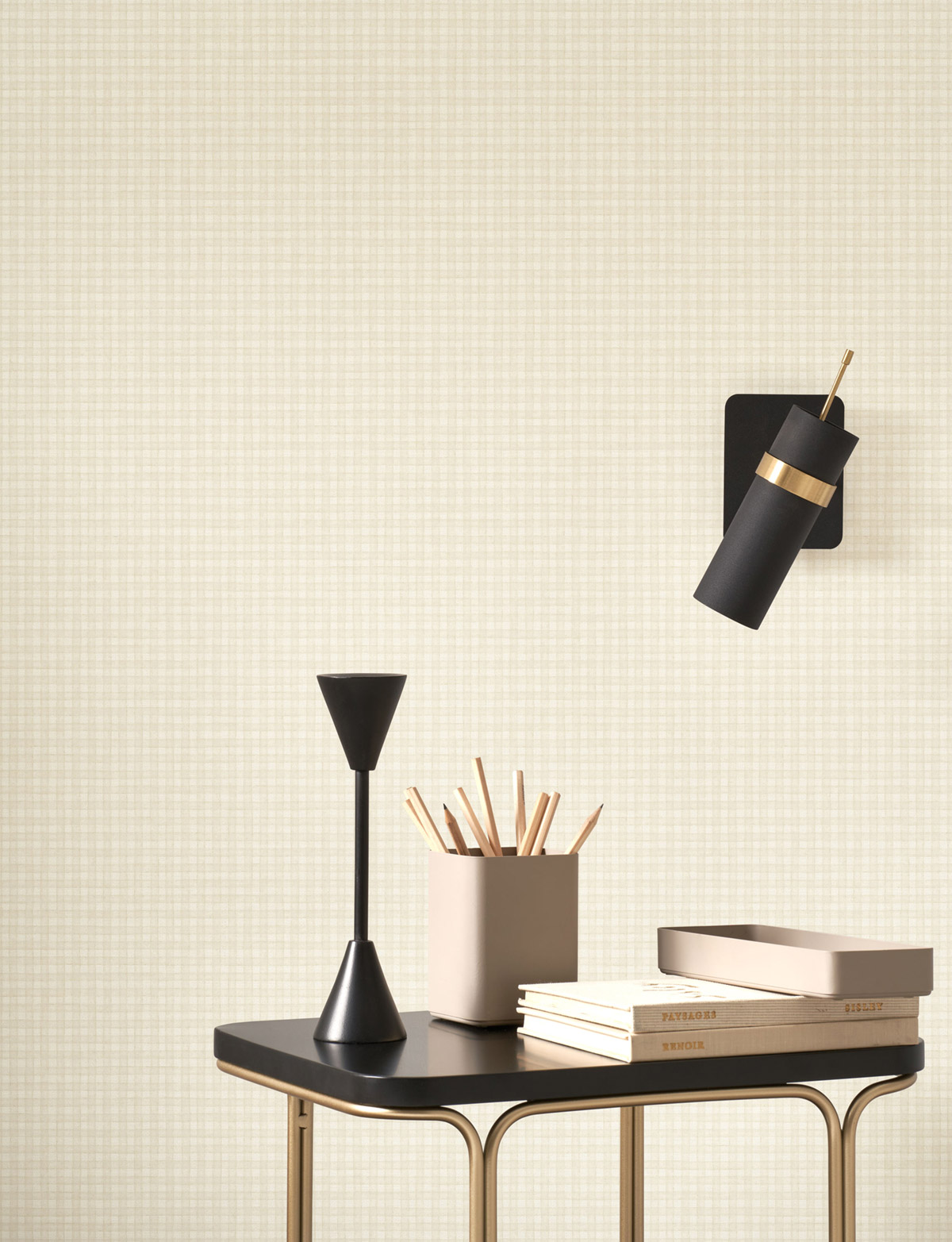 Papier peint Vichy Délicat Jude beige - Carnaby Street de Casadéco | Réf. CARN200552722