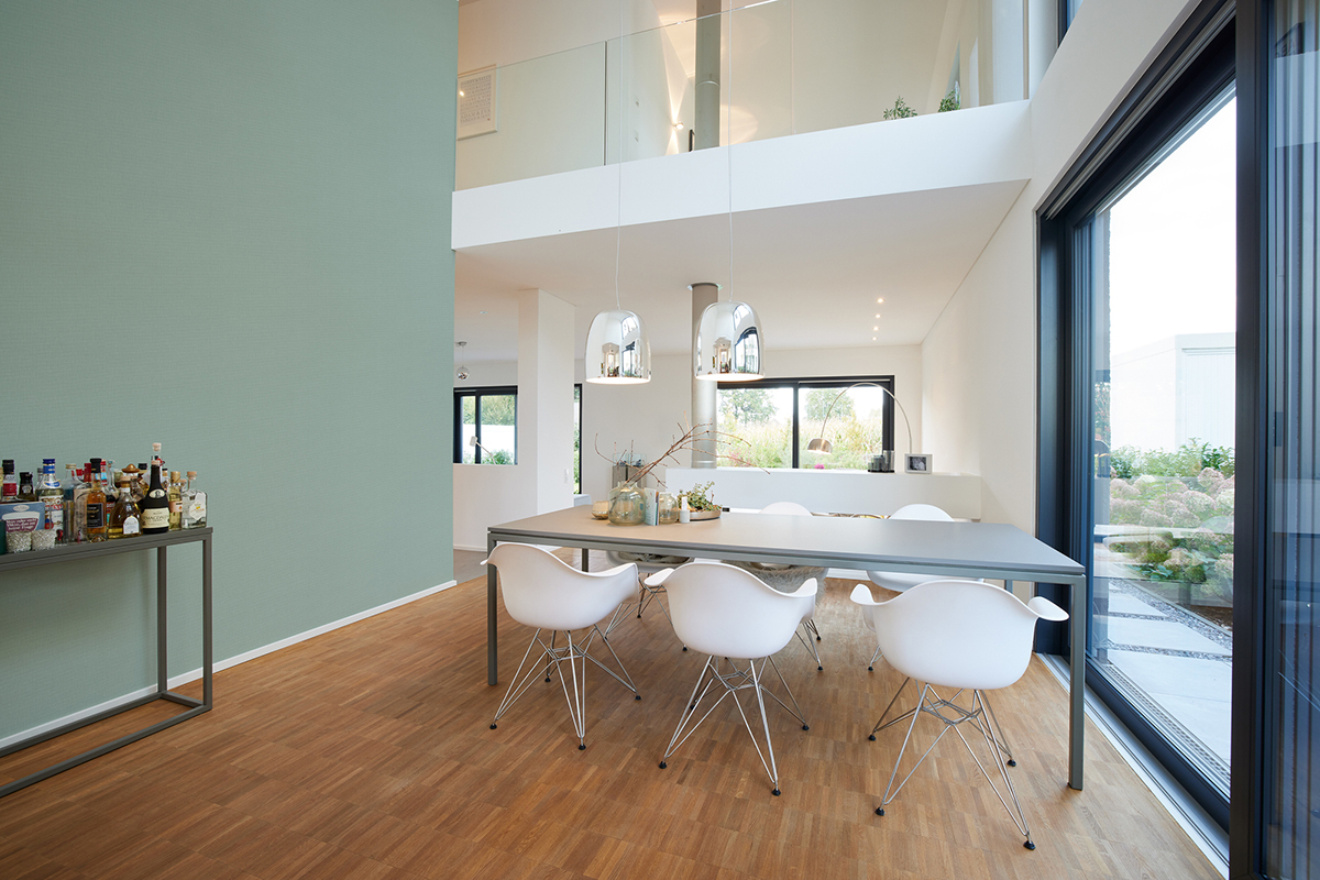 Papier peint Faux Uni Effet Lin vert d'eau - My Home My Spa d'A.S. Création | AMB Réf. SP15910