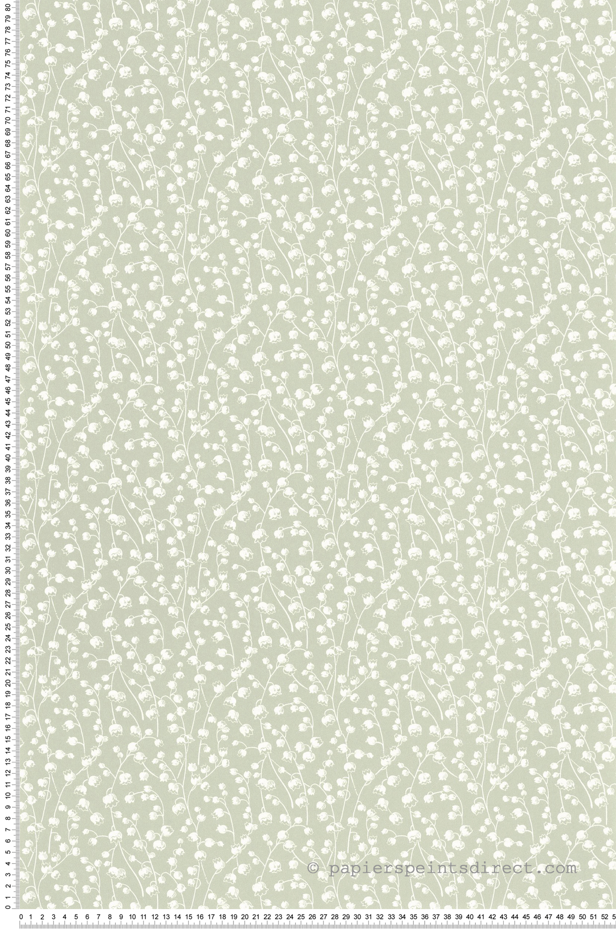 Papier peint Muguet Lily Of The Valley vert sauge - Flower Market de Casadéco | Réf. FLOM89247101