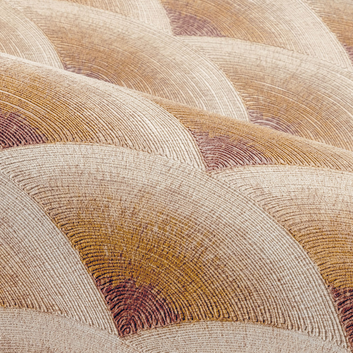 Papier peint Eventail Nami ambre prune - Légendes de Casamance | Réf. CAS-70091324
