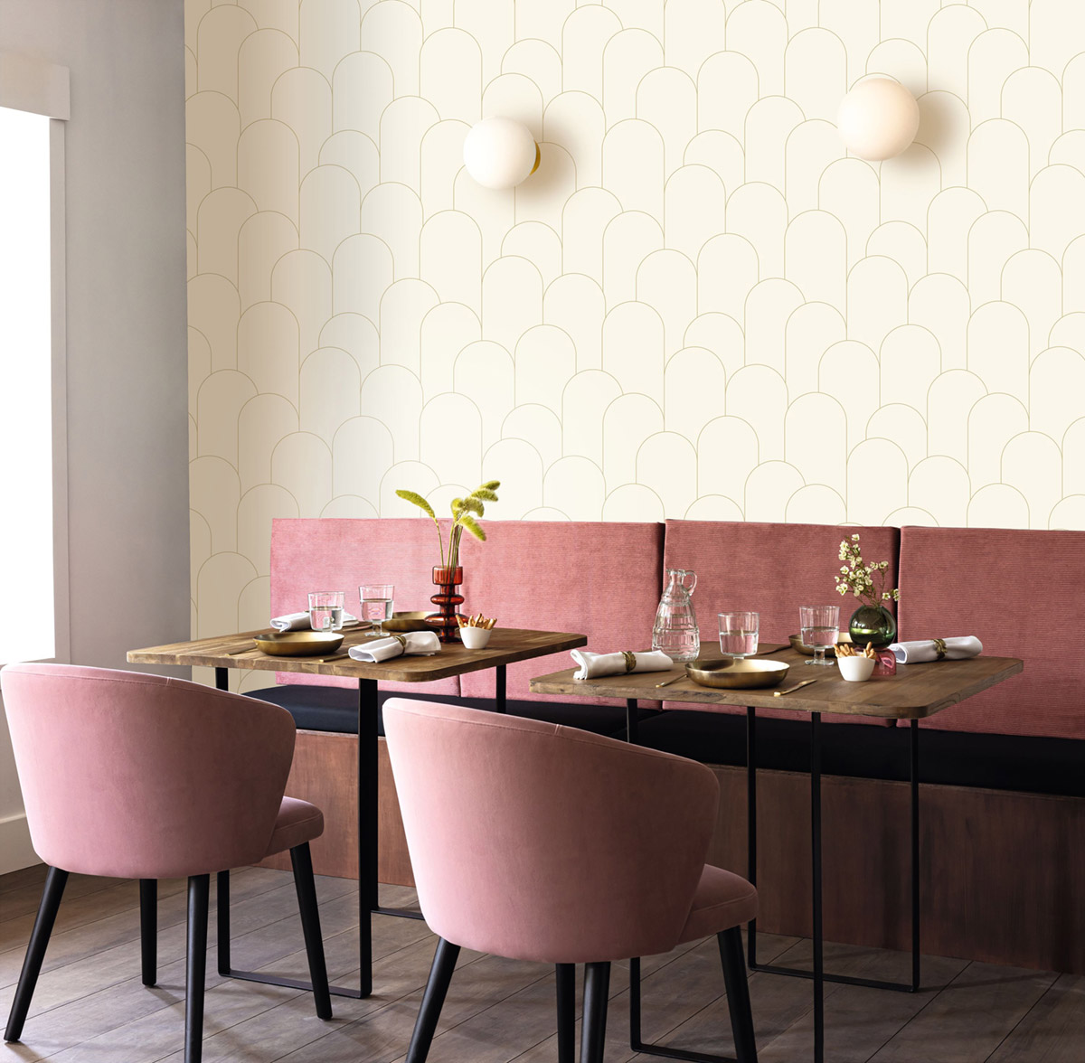 Papier peint Arrondi Ornament blanc doré - Elégance de Casélio | Réf. ELC105280020