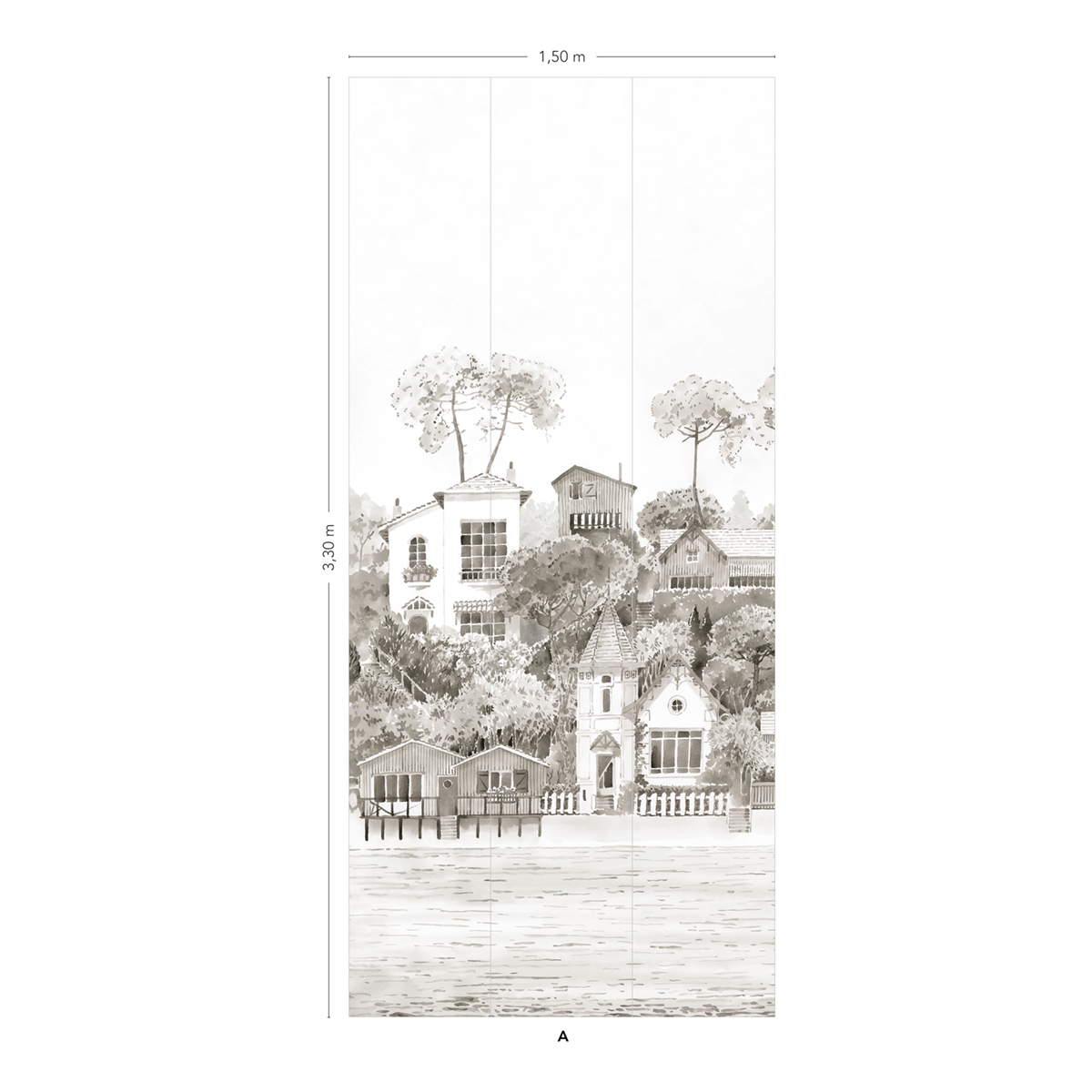 Papier peint panoramique Front De Mer Gris Bronze A - 1/2/3 - Isidore Leroy