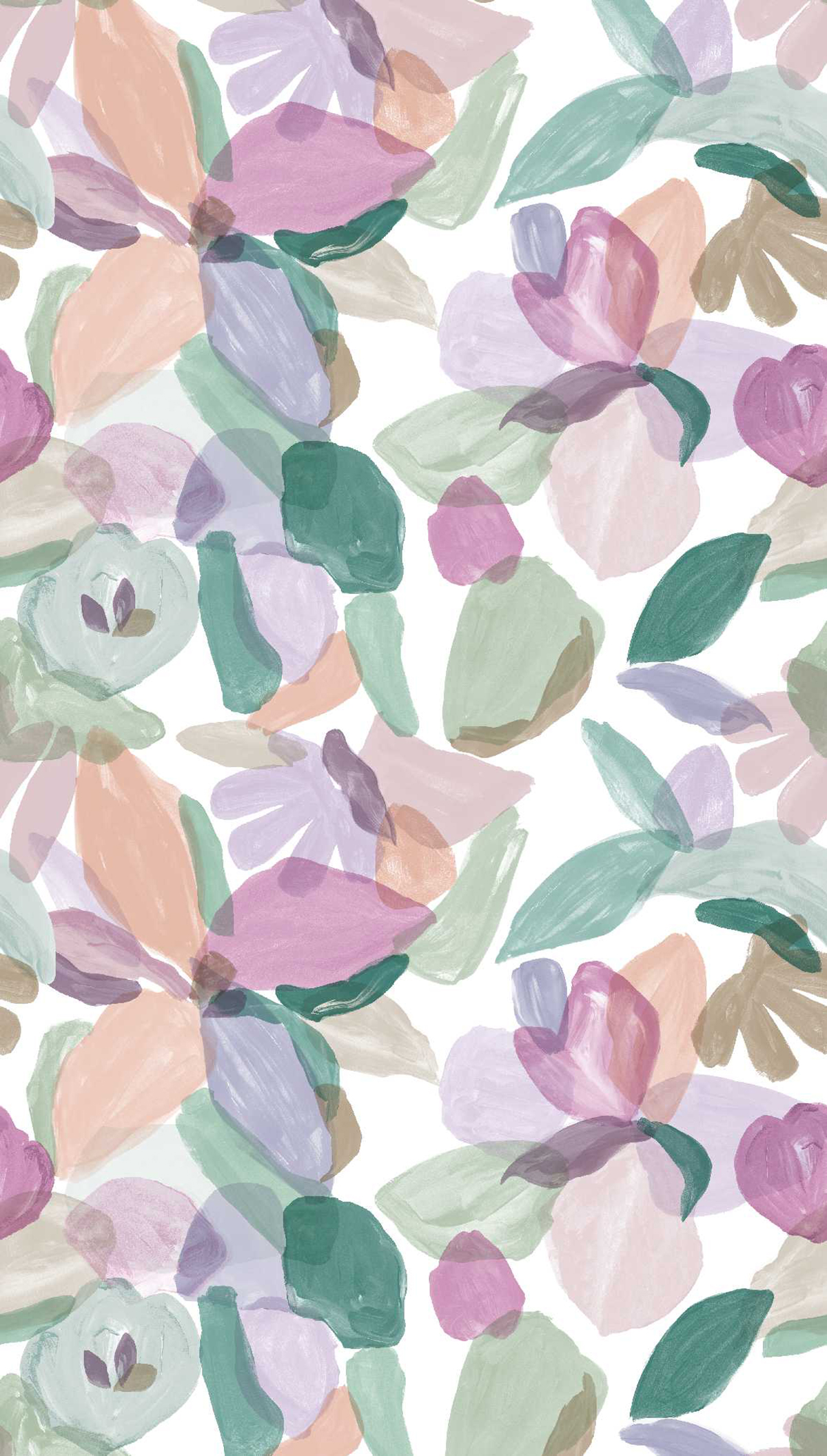 Papier peint Panoramique Pétales vert et mauve - Poésie de Lutèce | Réf. LTC-51252403