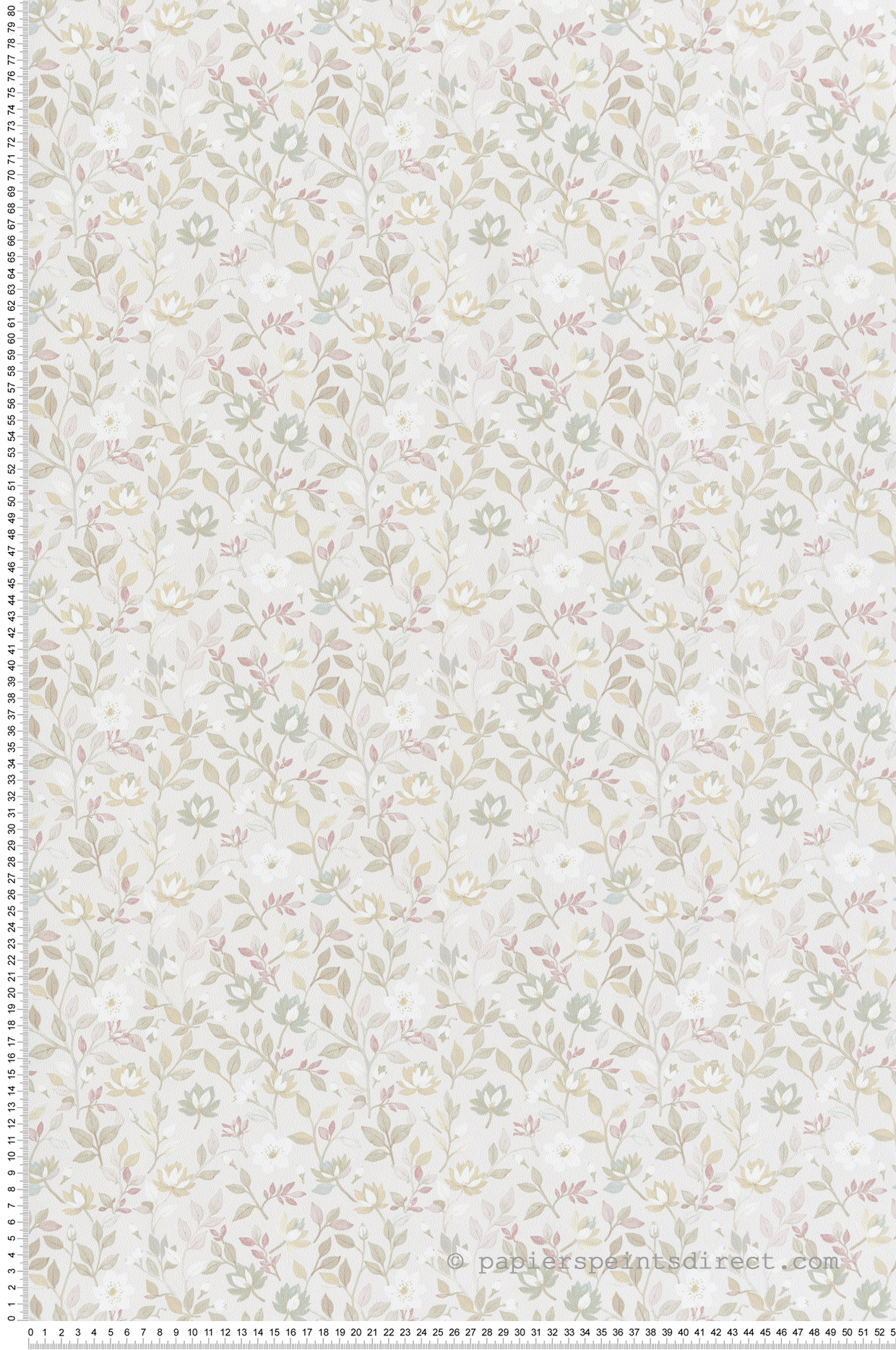 Papier peint Fleuri Allover Charme rose vert - Garden Party 2 de Montecolino | Réf. MC-8351