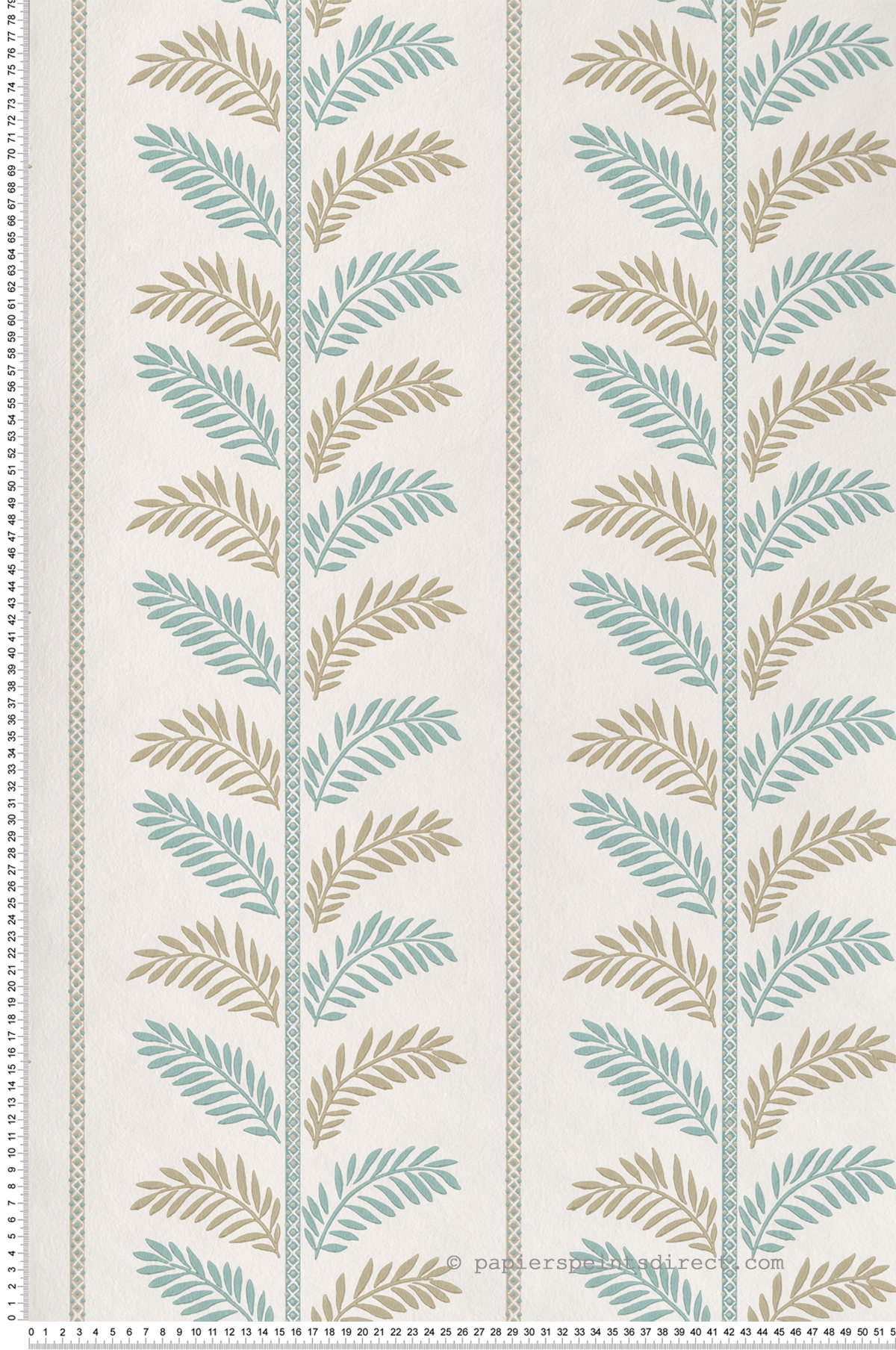 Papier peint Feuille Plumier beige bleu - Signature de Nina Campbell | Réf. OSB-NCW4496-01