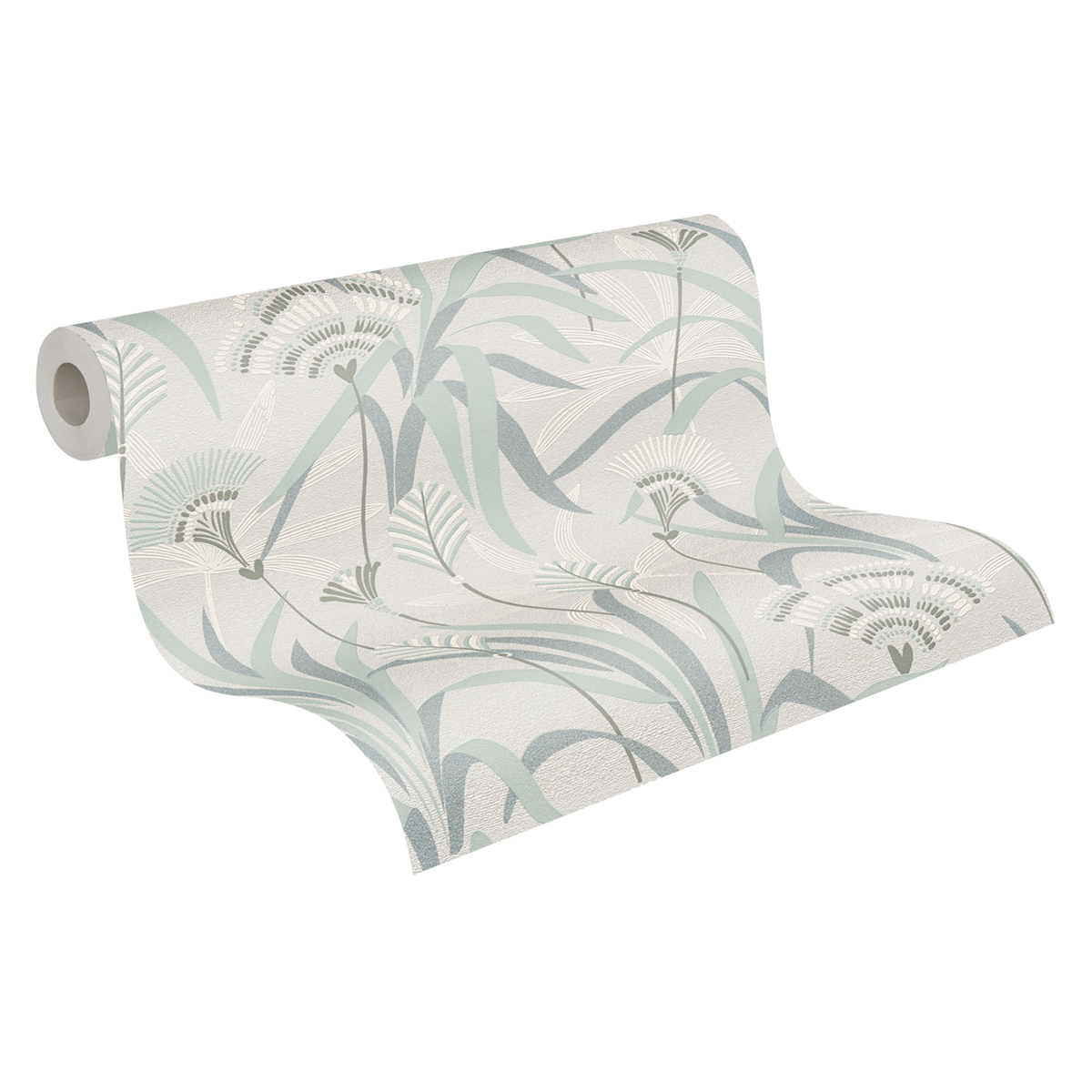 Papier peint Végétal Fleuri 1900 gris bleu argenté - French Affair d'A.S. Création ROLL | Réf. AS-399363