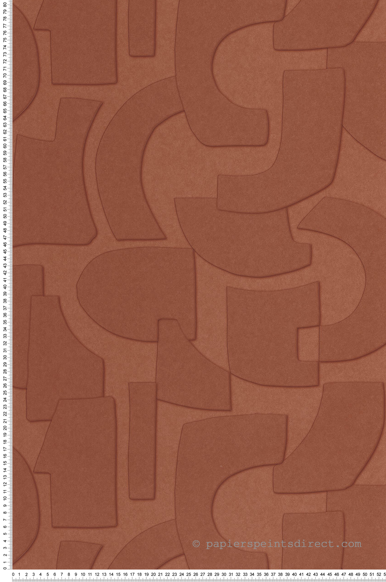 Papier peint Géométrie Effet Volume terre de sienne - Origine de Casélio | Réf. OGN106058009