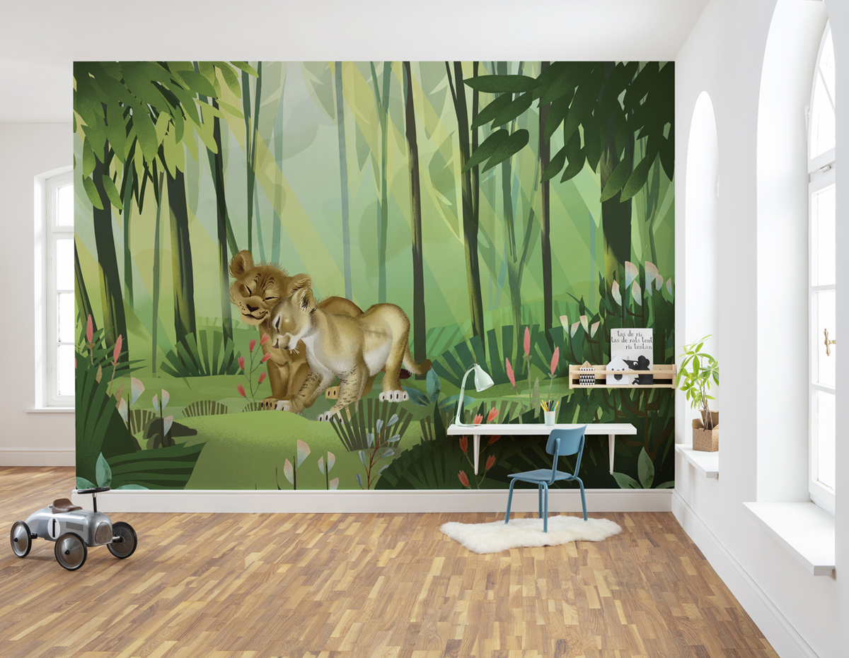 Papier peint enfant Disney jungle Roi Lion Love - Papier peint Panoramique Komar