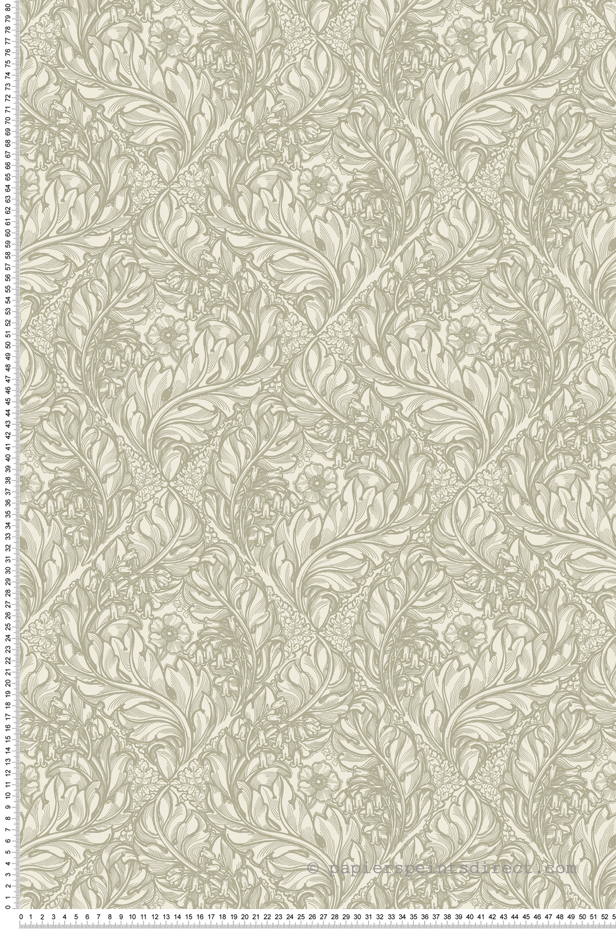 Papier peint Losange Fleuri vert pâle - The Wall Llewelyn-Bowen de Lutèce | Réf. LTC-LB25102