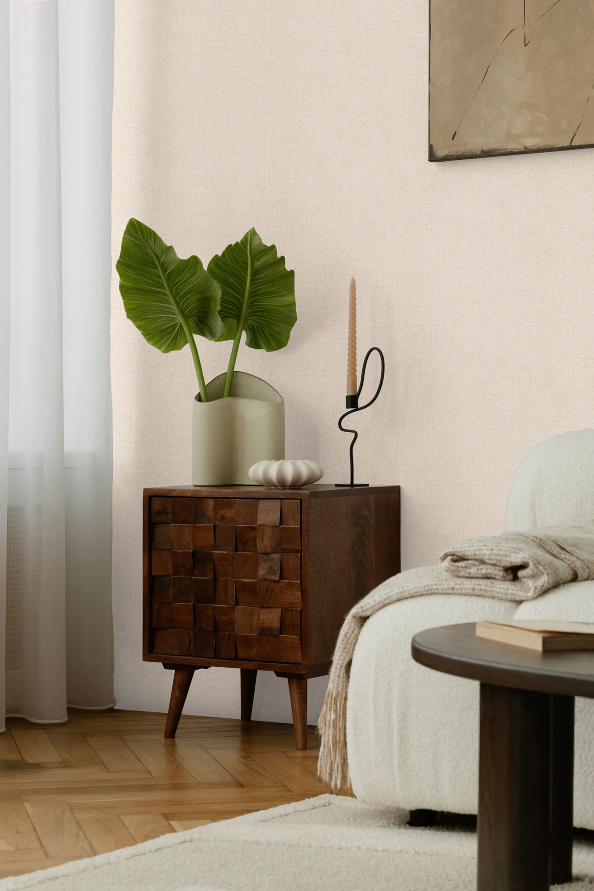 Papier peint Uni Tissage Métallisé lin - Cosmoliving d'A.S. Création AMB2 | Réf. AS-790665