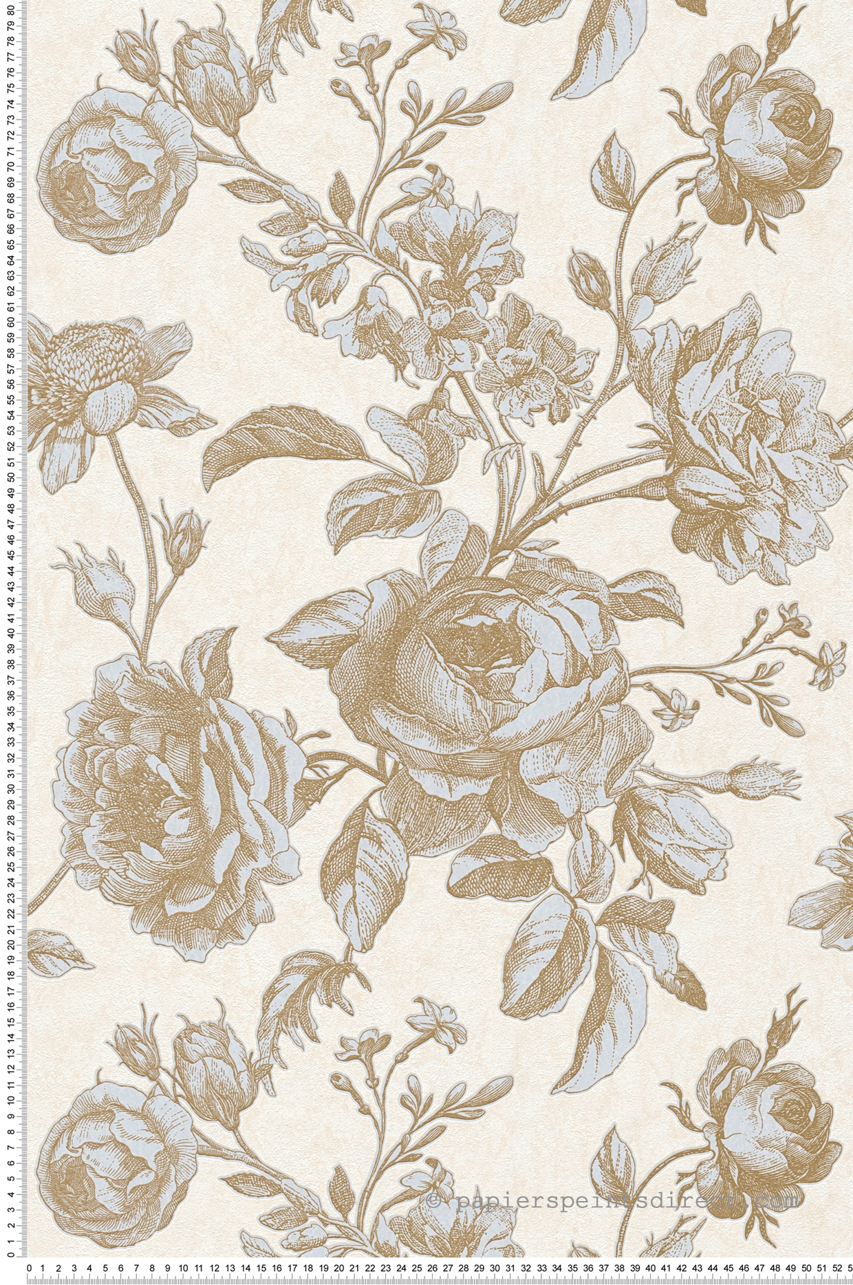 Papier peint Charme Fleur blanc et doré - My Home My Spa d'A.S. Création | Réf. SP15881