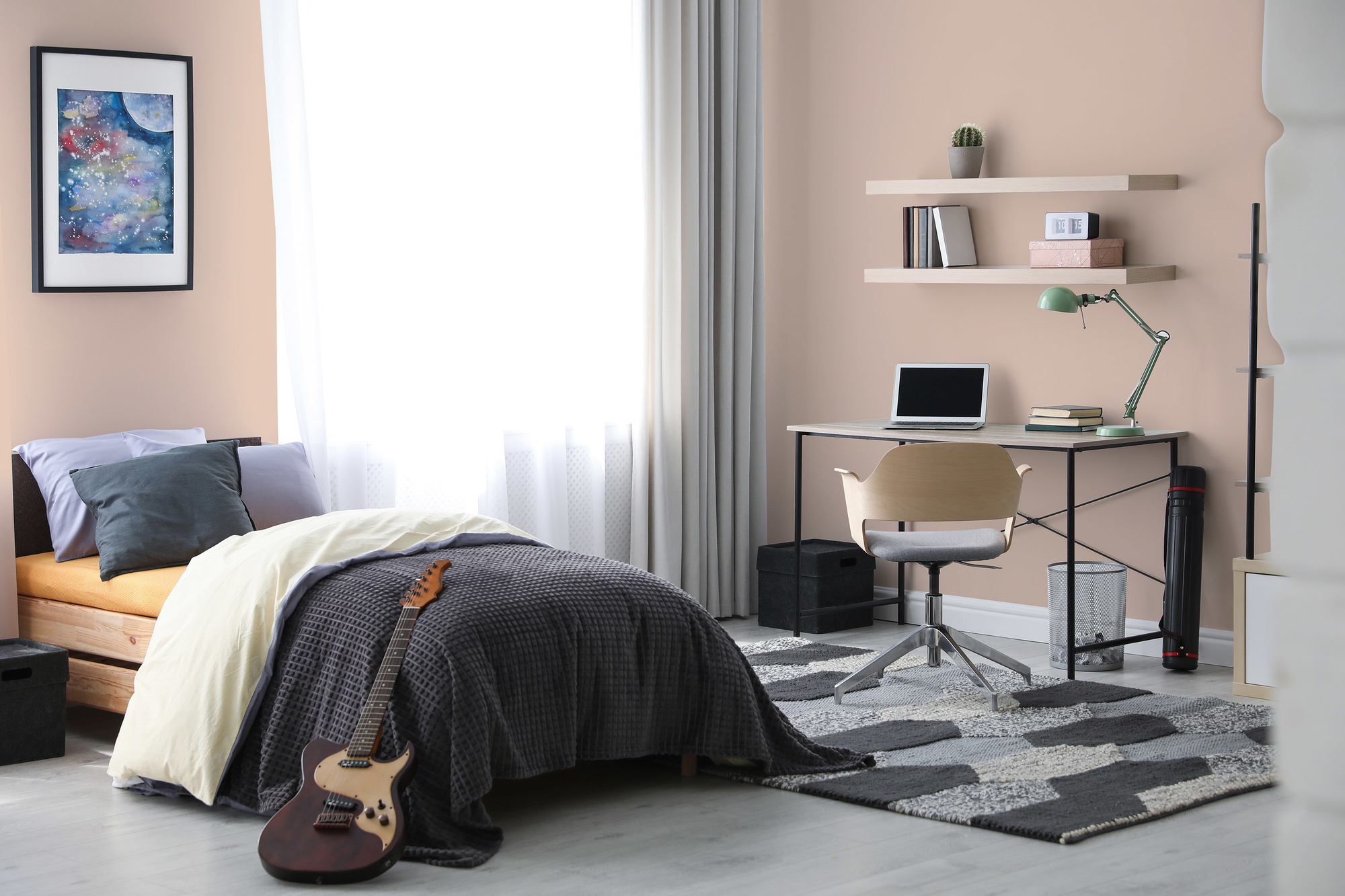 Photo numéro 2 d'une pièce avec un mur peint avec la peinture  Puro beige varied red - c2017