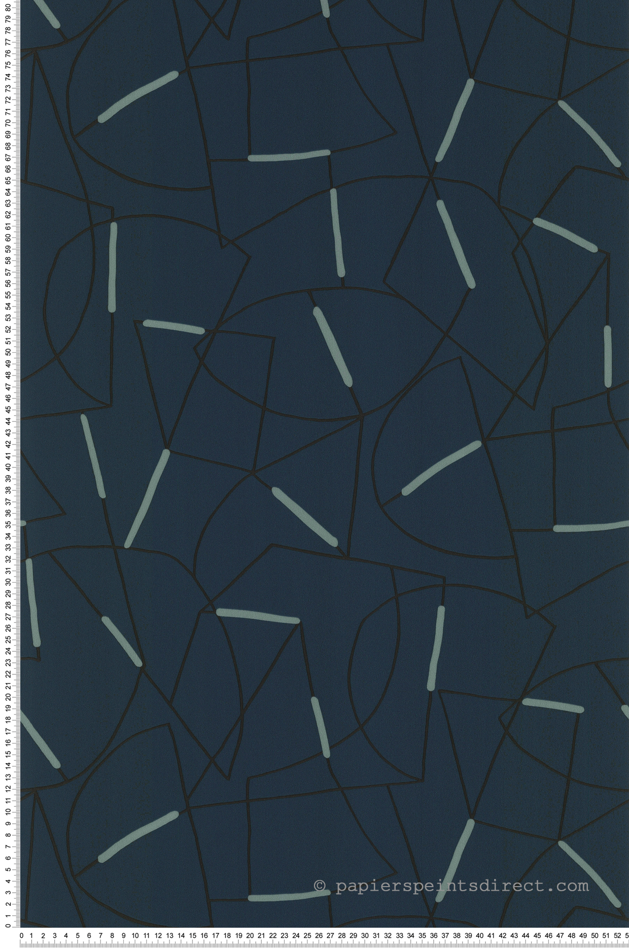 Papier peint Abstrait et Graphique bleu pétrole - Arty de Lutèce | Réf. LTC-51211401