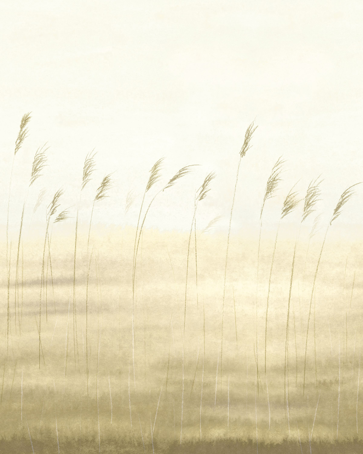 Papier peint panoramique Végétaux Jonc des Dunes S beige 200X250 - Sentier des Dunes de Casadéco | Réf. SENT200082705