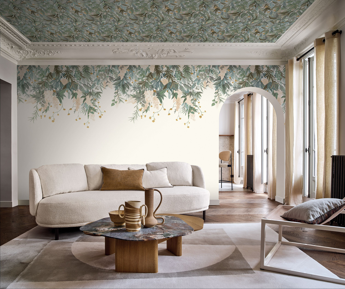 Papier peint Feuillage Solandra céladon - Panoramas 4 de Casamance | Réf. CAS-76812344