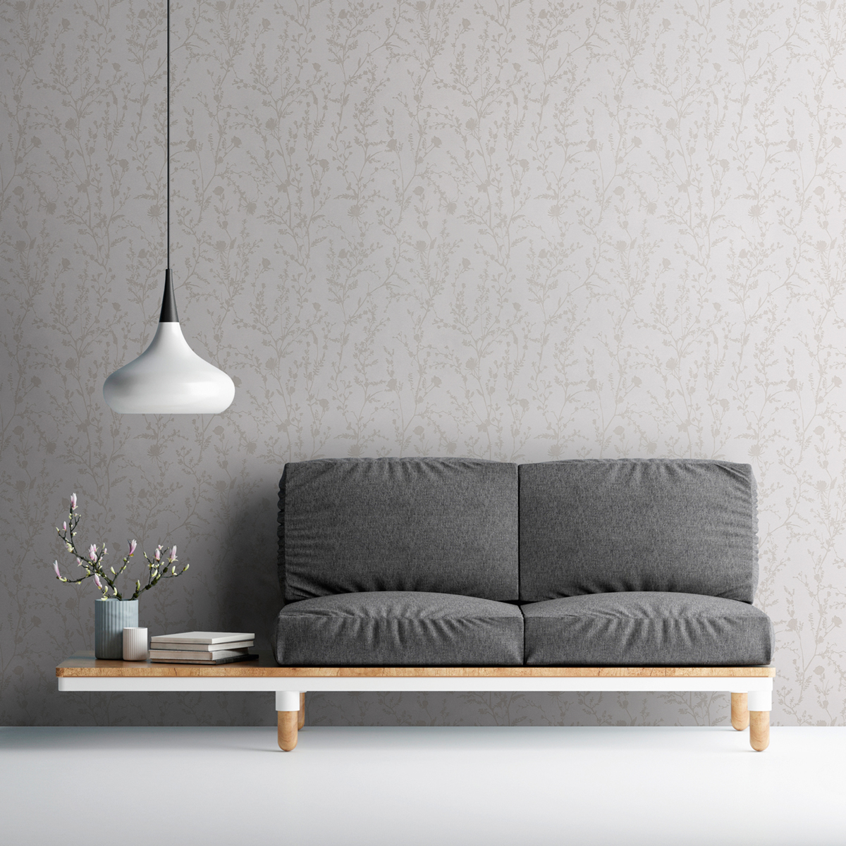 Papier peint Branchage Moderne gris rosé nacré - Casual Living d'A.S. Création AMB2| Réf. AS-395461