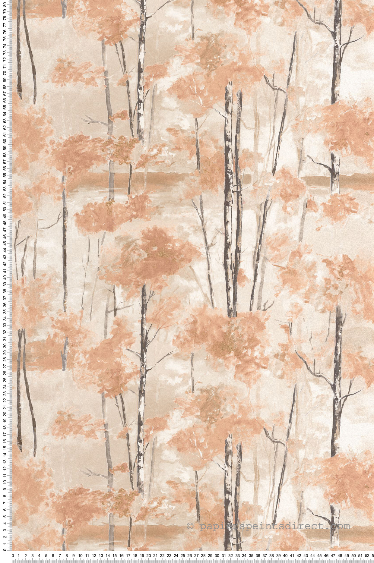 Papier peint Forêt Skandinavia saumon doré - Riverside 4 de Casadéco | Réf. RIVI89544391