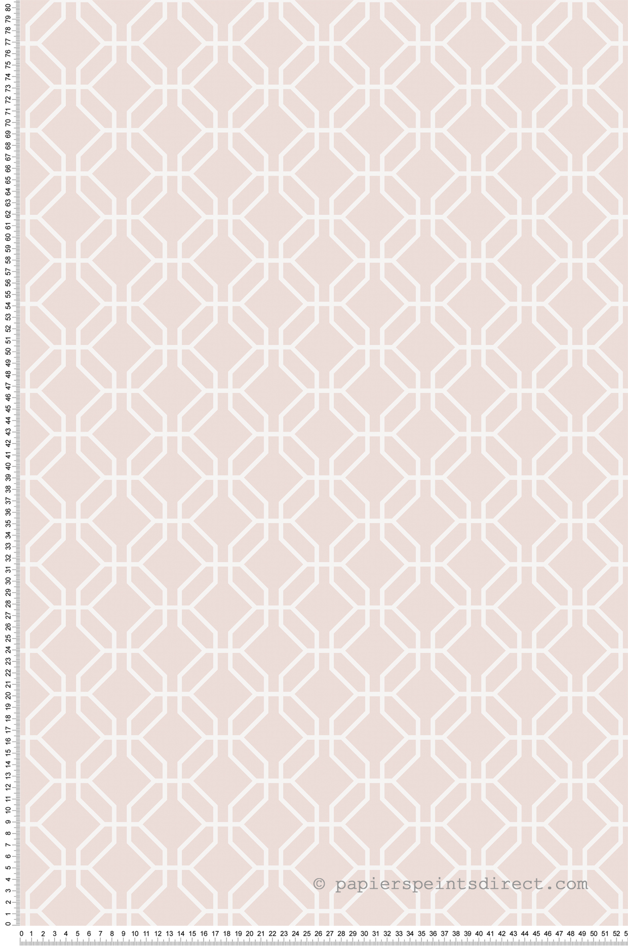 Papier peint Claustra Hexagone rose pâle - Jardin Secret de Lutèce | Réf. LTC-G78521
