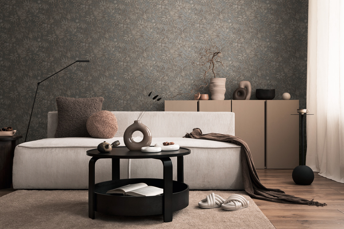 Papier peint Jungle Feuillage gris irisé - History of Art 2 d'AS Création | Réf. AS-790473