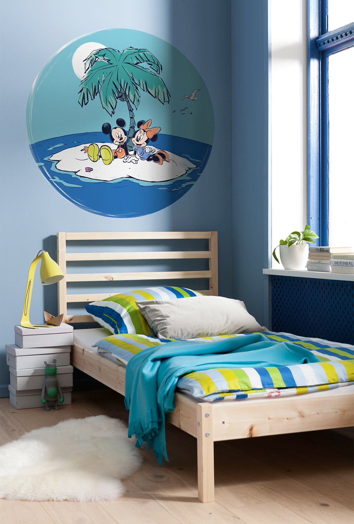 Papier peint adhésif rond Mickey & Minnie Remote Island Disney - Papier peint Komar Into Wonderland