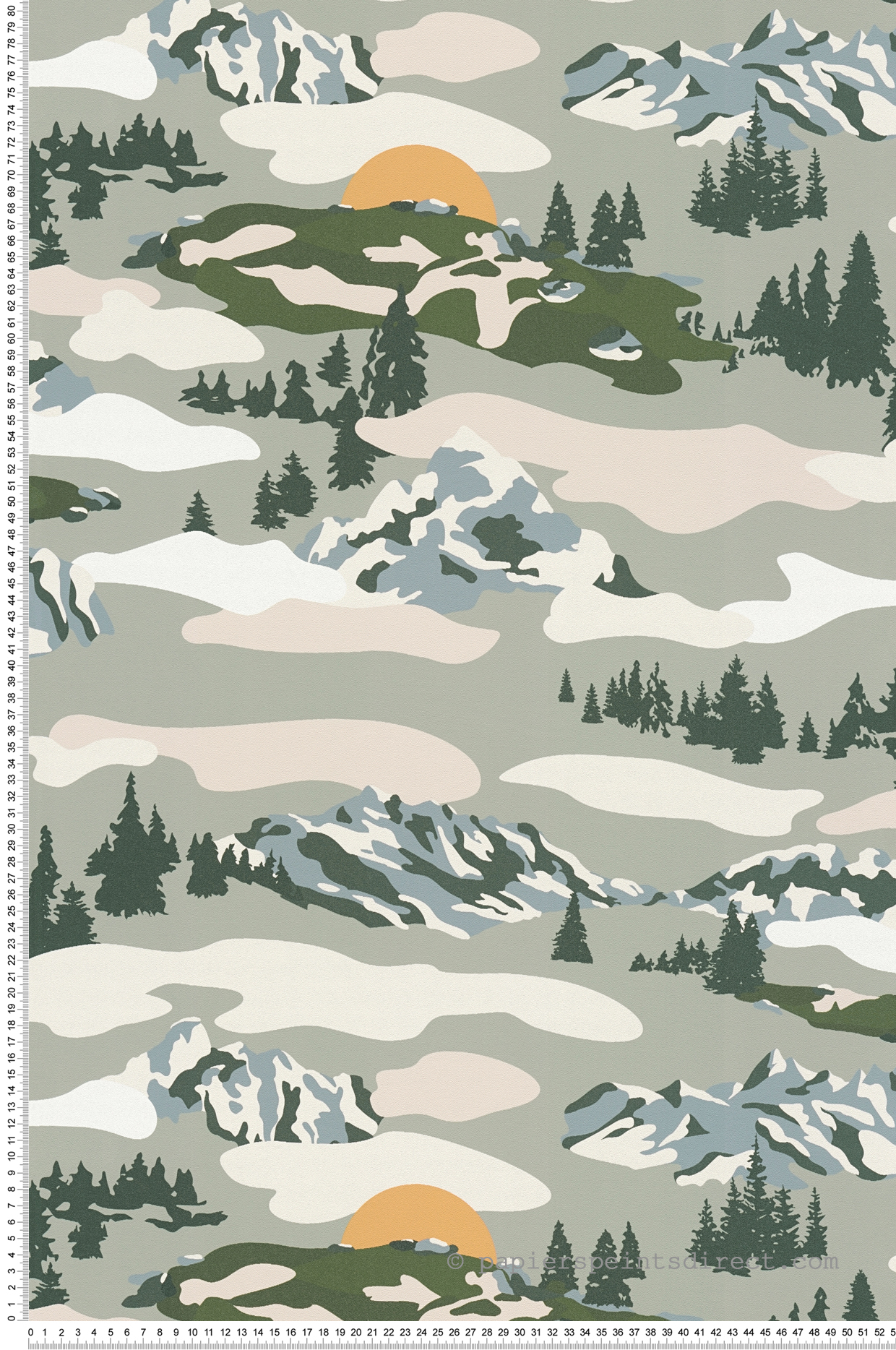 Papier peint Montagnes Camo vert - Bensimon 3 de Lutèce | Réf. LTC-51241204