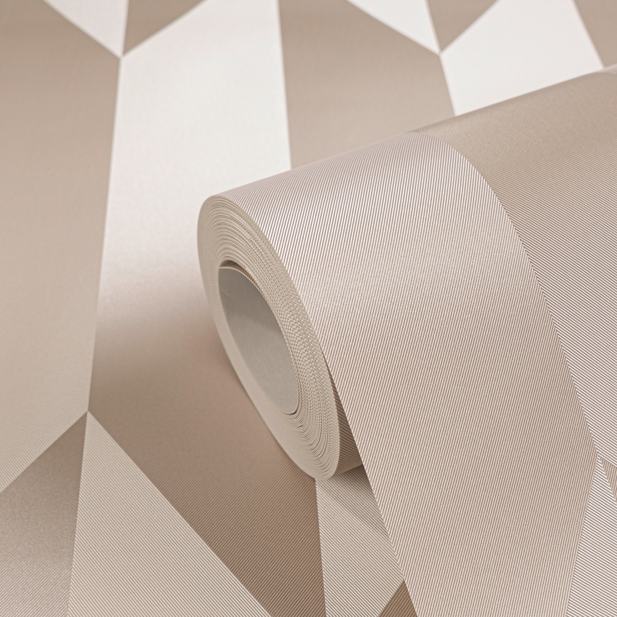 Papier peint Damier Graphique Groove blanc métallisé - Cosmoliving d'A.S. Création ZOOM | Réf. AS-790861