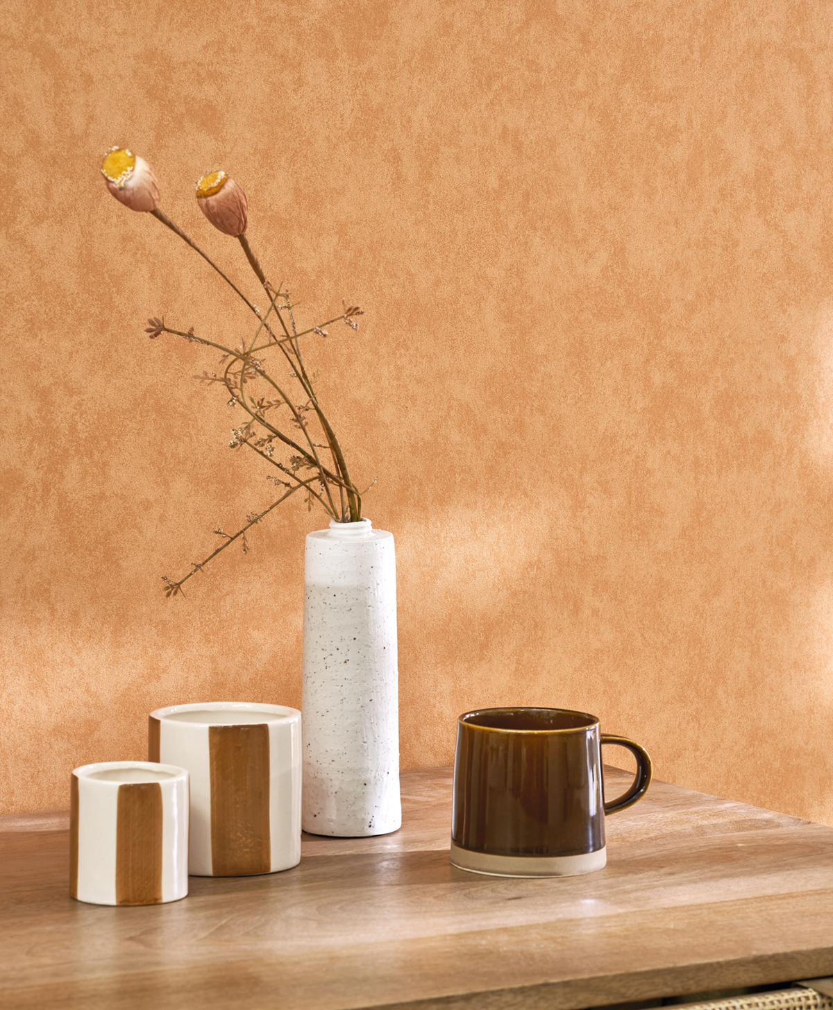 Papier peint Uni Buvard Vallauris orange - Echappée Belle de Casadéco AMB2| Réf. ECHA89853535