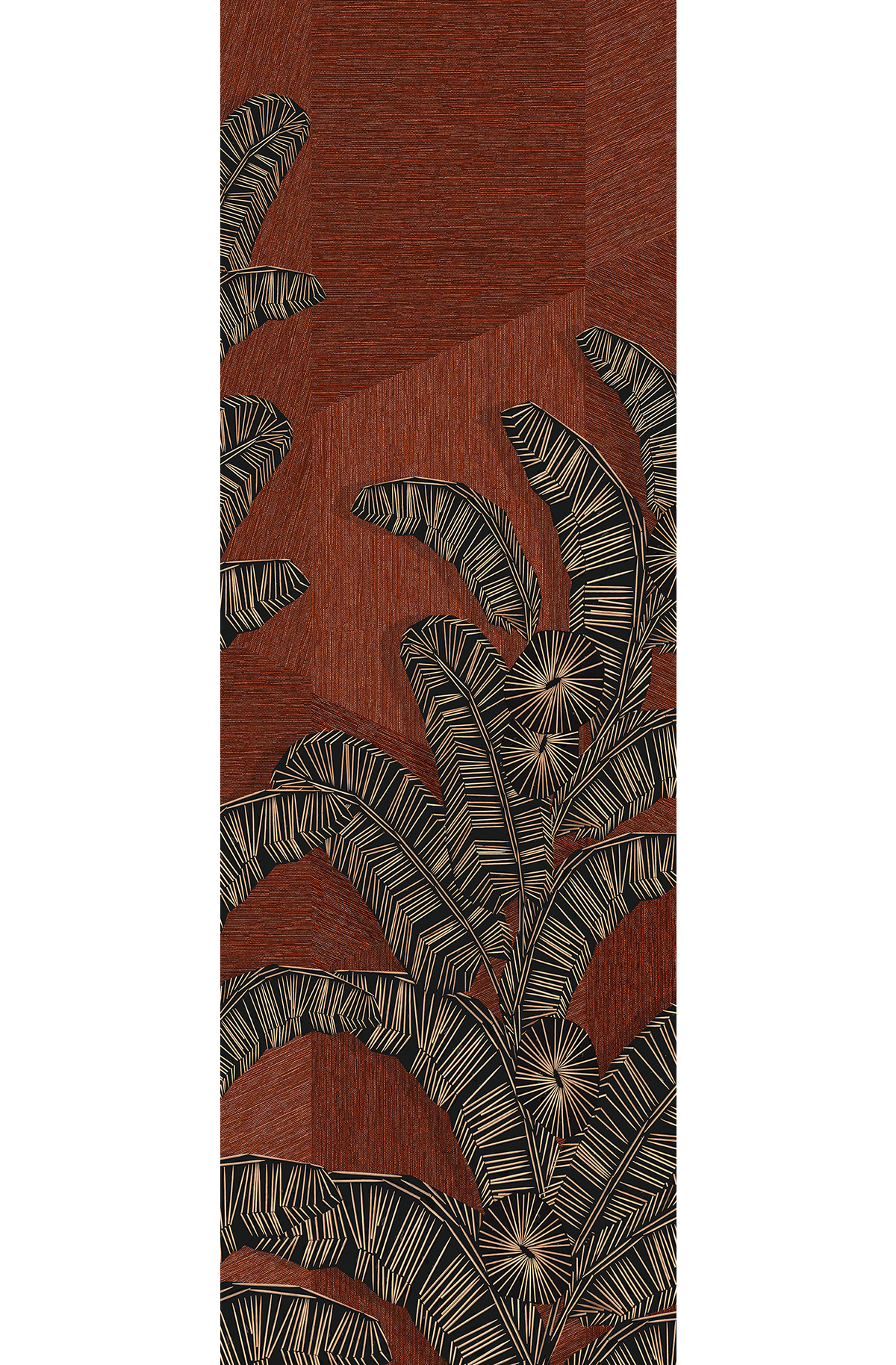 Papier peint panoramique Palme Graphique Yucatan brique - B H260 - Amani de Masureel | Réf. MAS-DGAMA2032-260